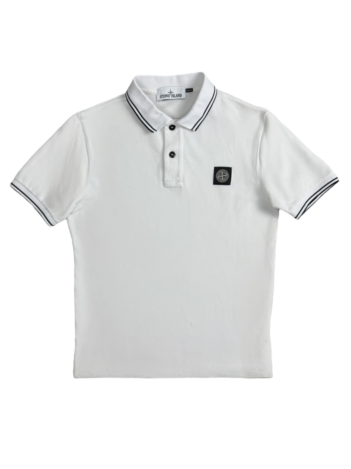 Polo Stone Island blanc taille S - Vue de face