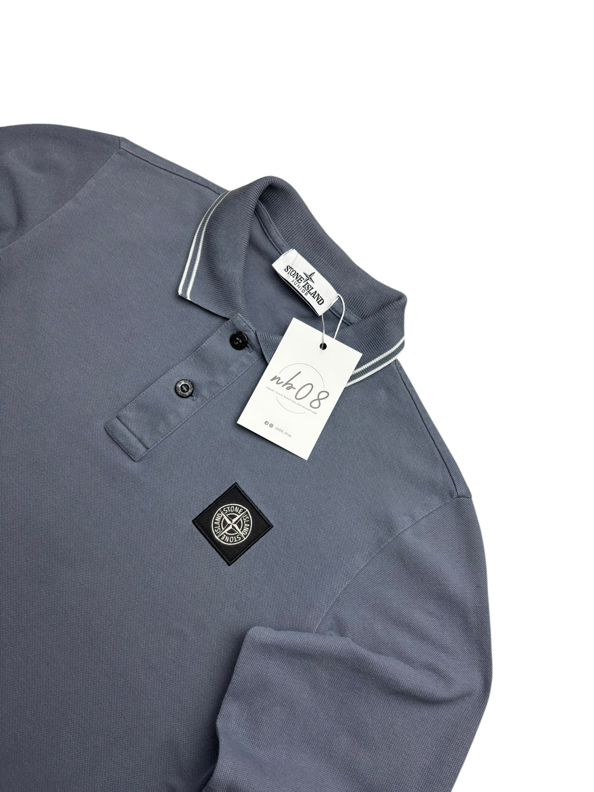 Polo Stone Island bleu taille 12 ans - Vue de dos