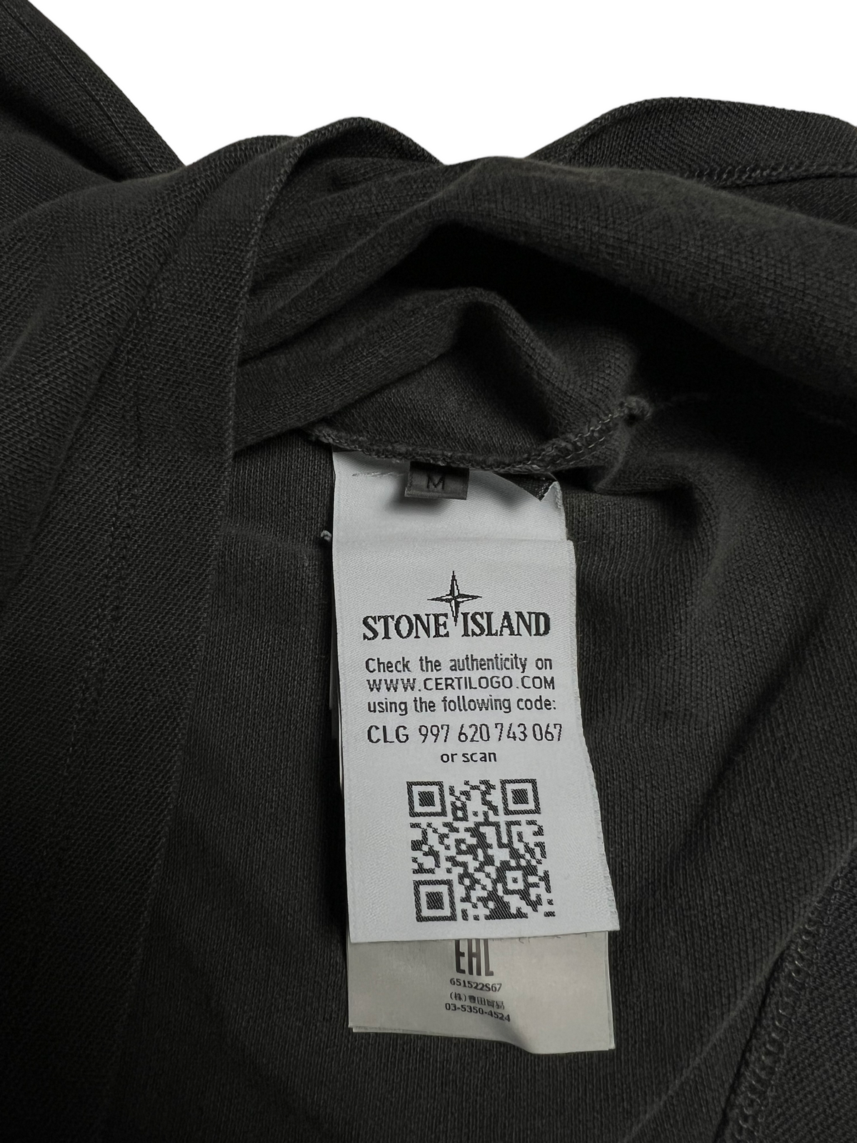 Polo Stone Island gris taille M - Détail