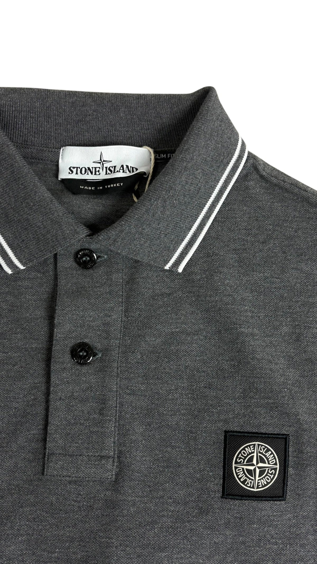 Polo Stone Island gris taille M - Vue de dos