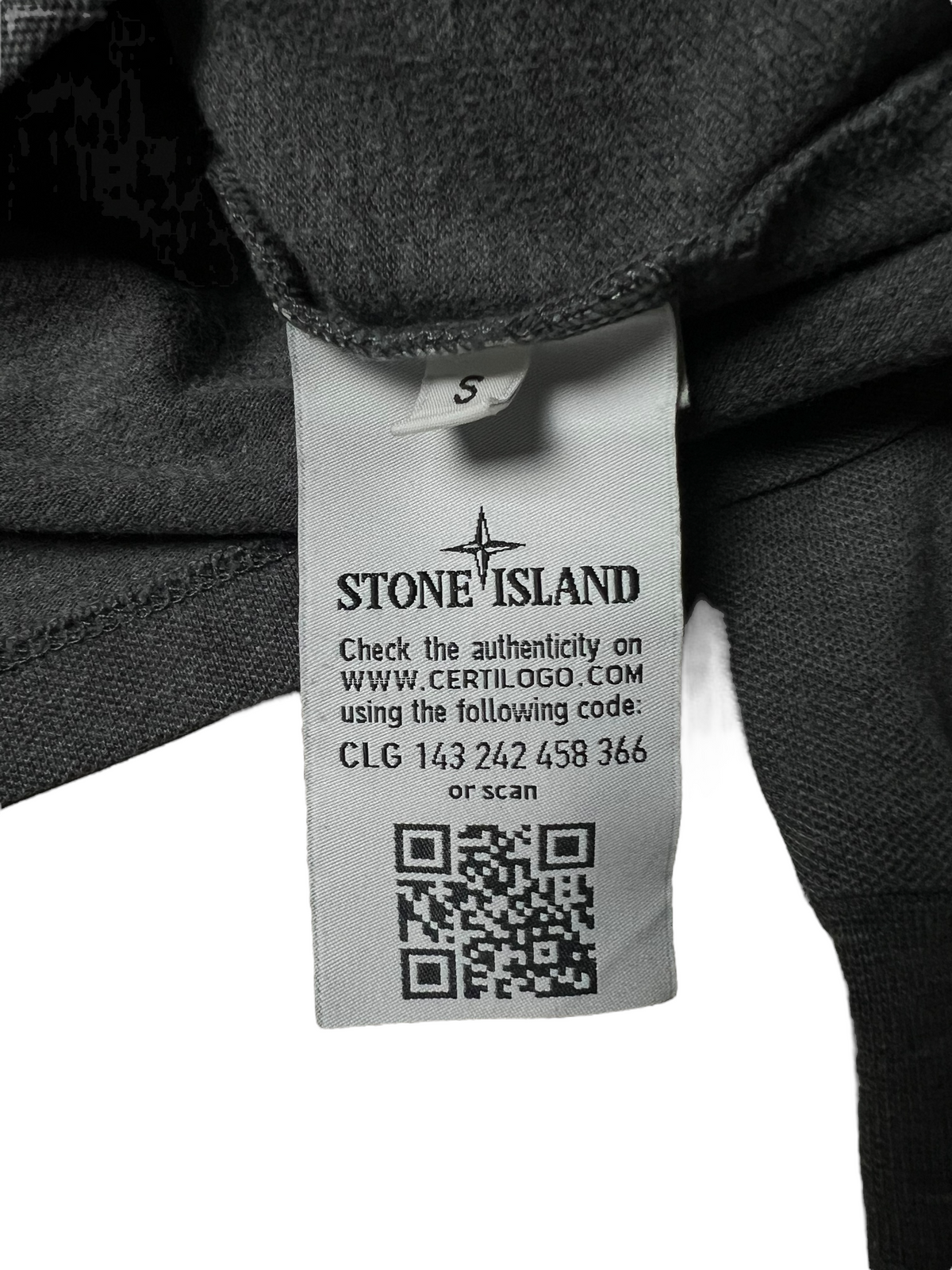 Polo Stone Island gris taille S - Logo et étiquette