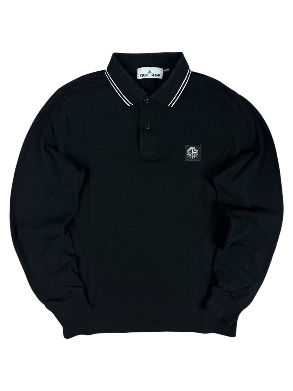 Polo Stone Island noir taille L - Vue de face