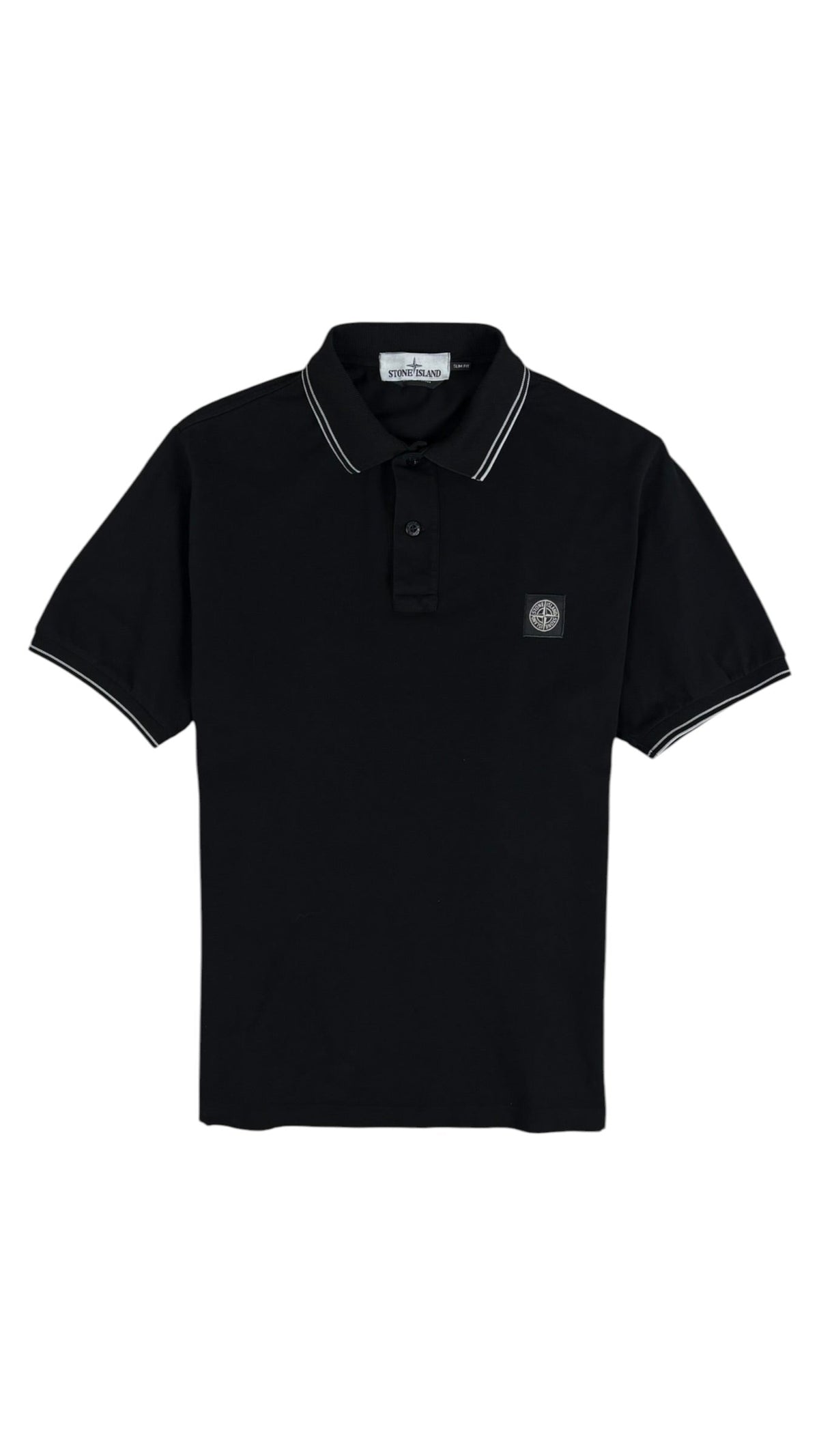 Polo Stone Island noir taille L - Vue de face