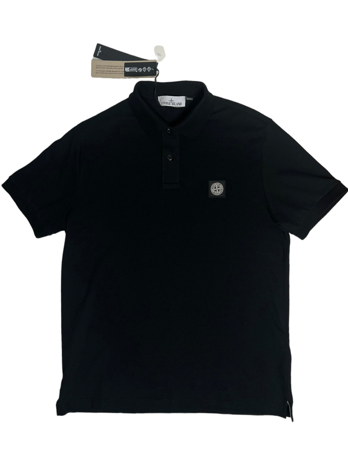 Polo Stone Island noir taille L - Vue de face