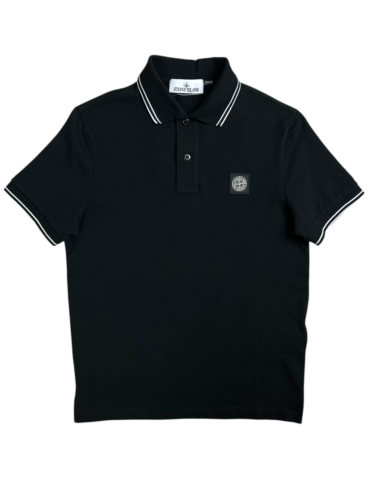 Polo Stone Island noir taille S - Vue de face