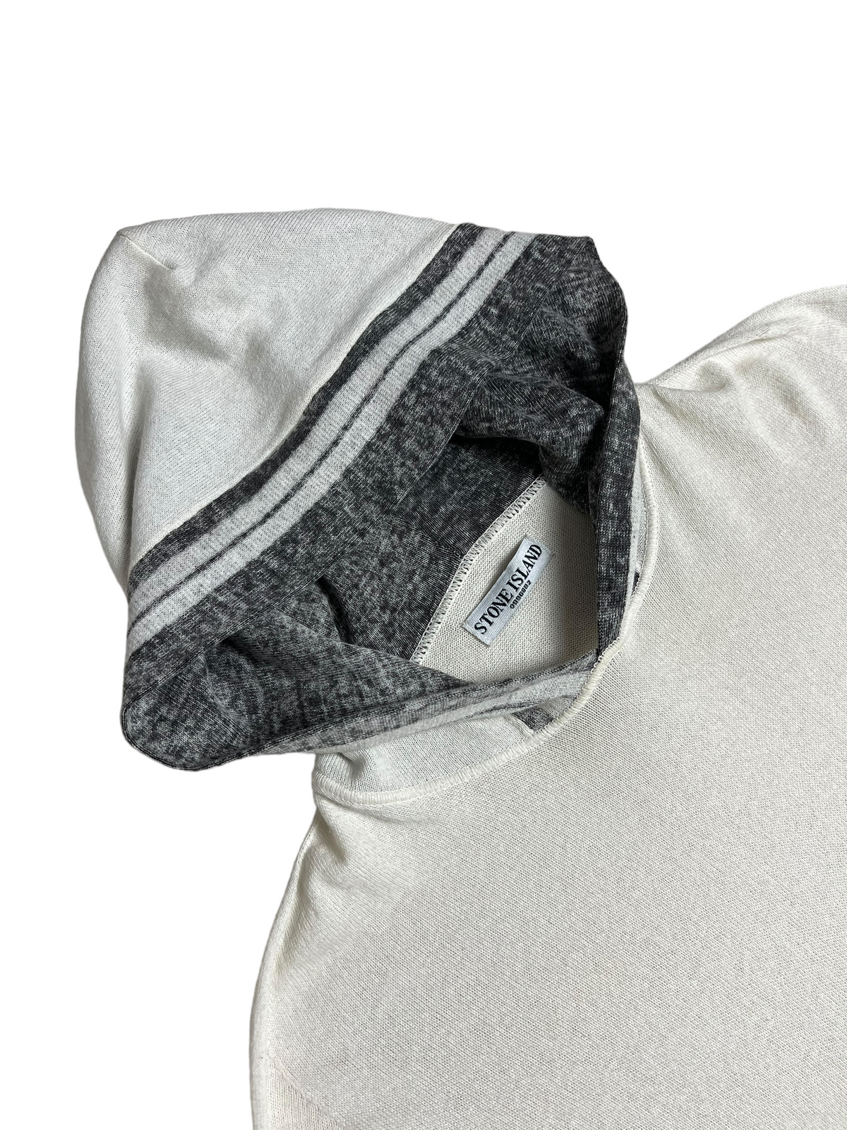 Pull Stone Island blanc taille L - Détail