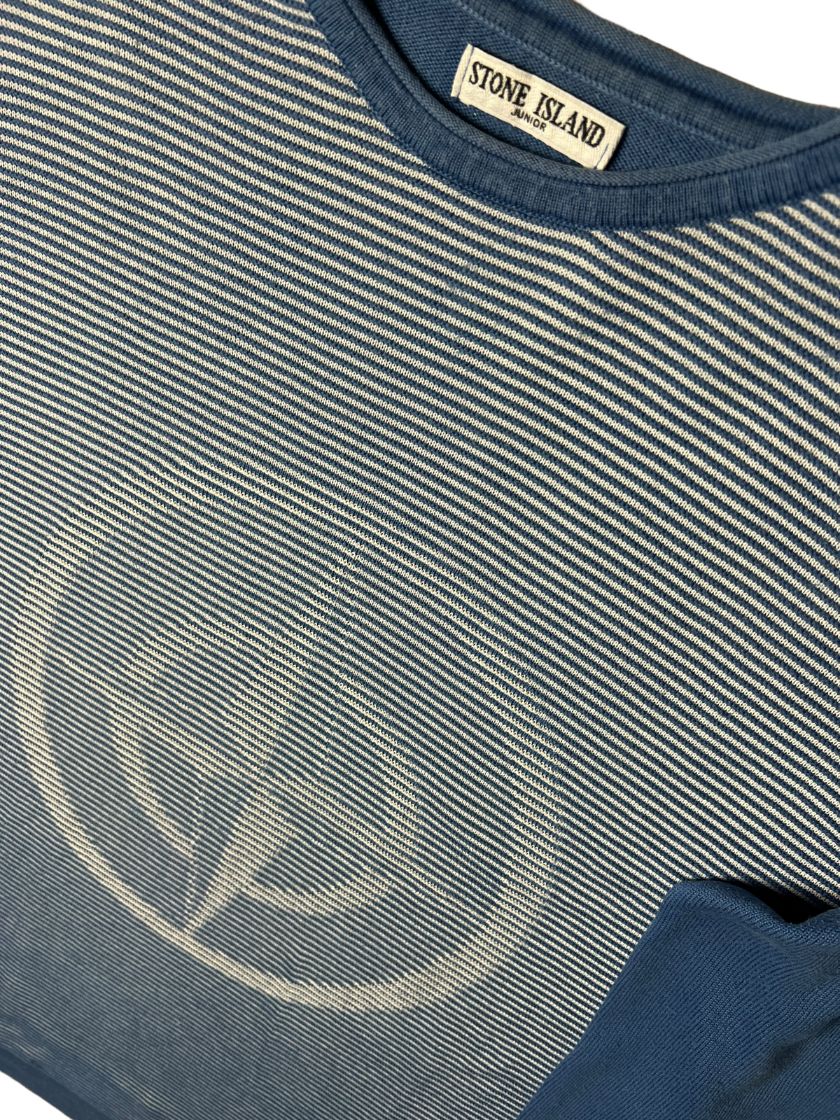 Pull Stone Island bleu / blanc taille M - Détail