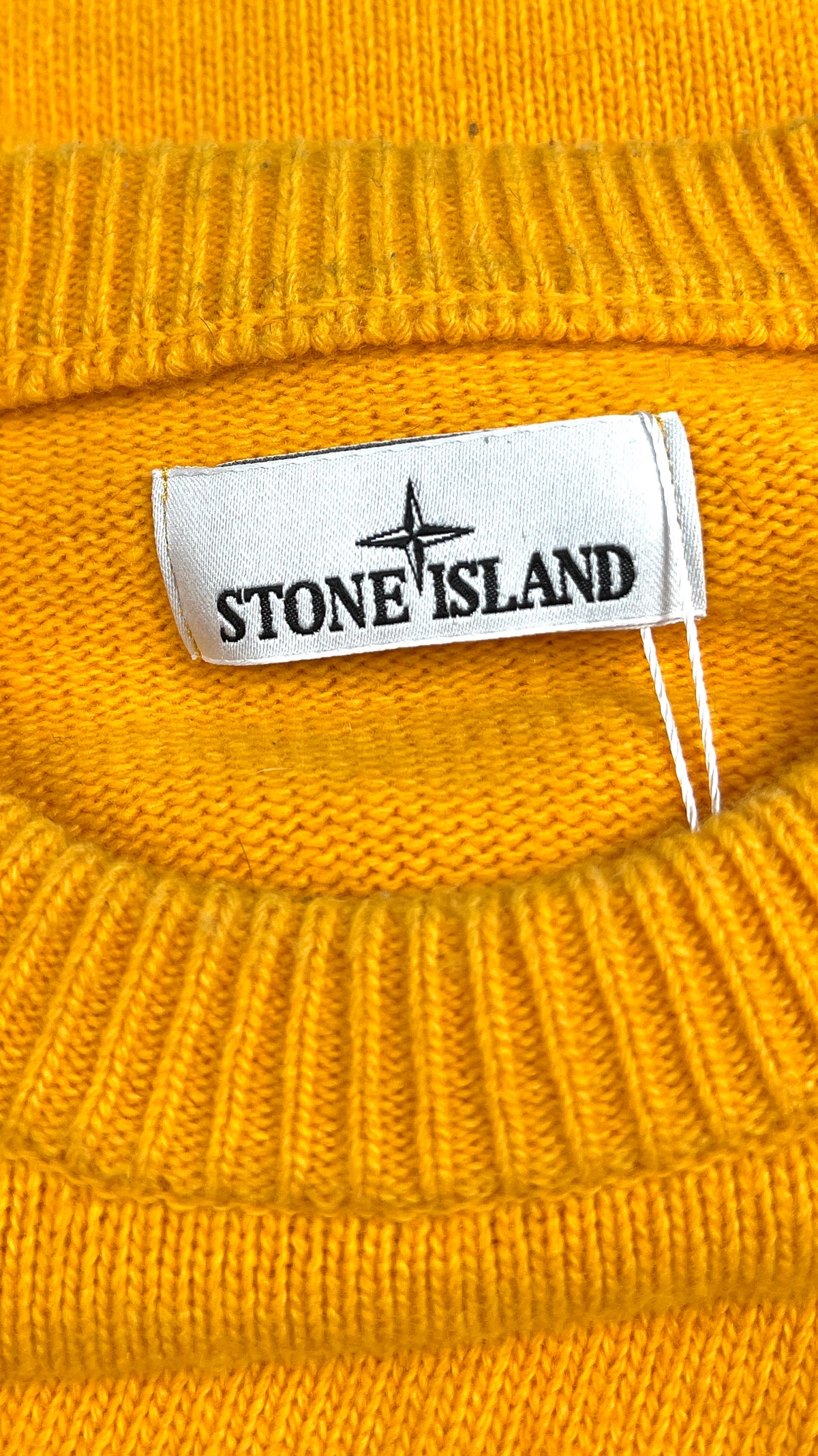 Stone Island wool jumper, orange, labels and finishing detail — view 3