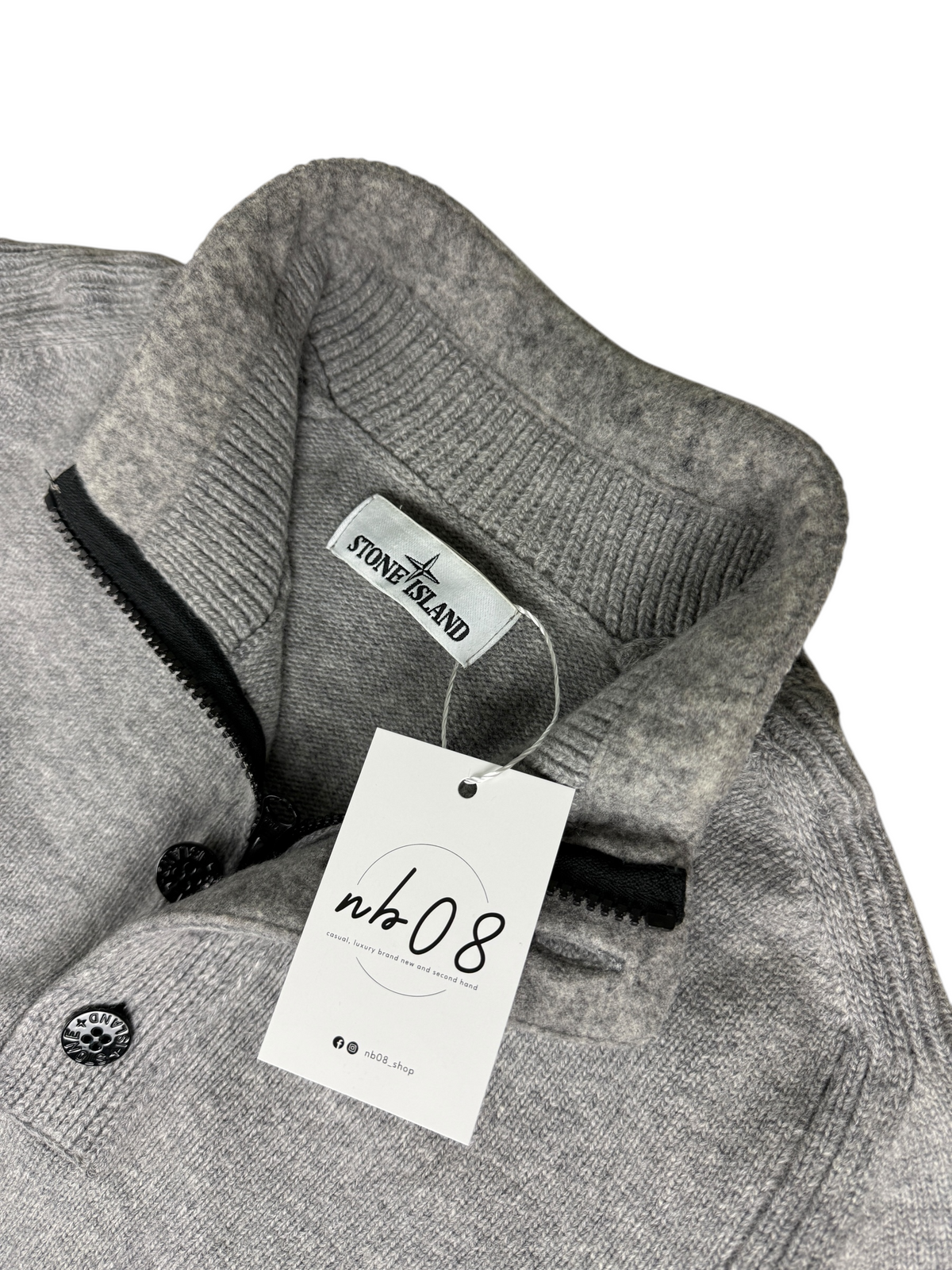 Pull Stone Island gris taille L - Détail