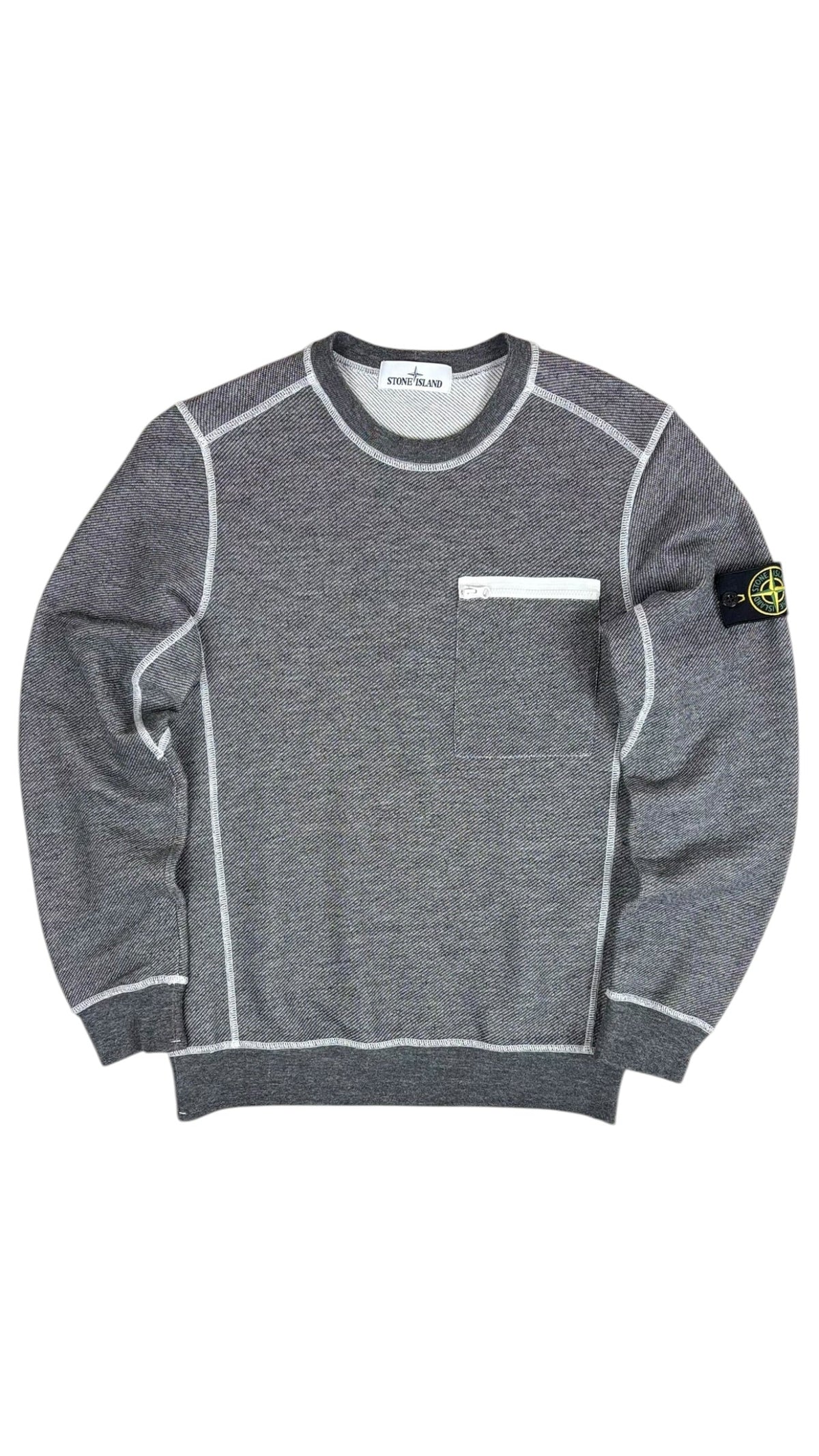 Pull Stone Island gris taille S - Vue de face