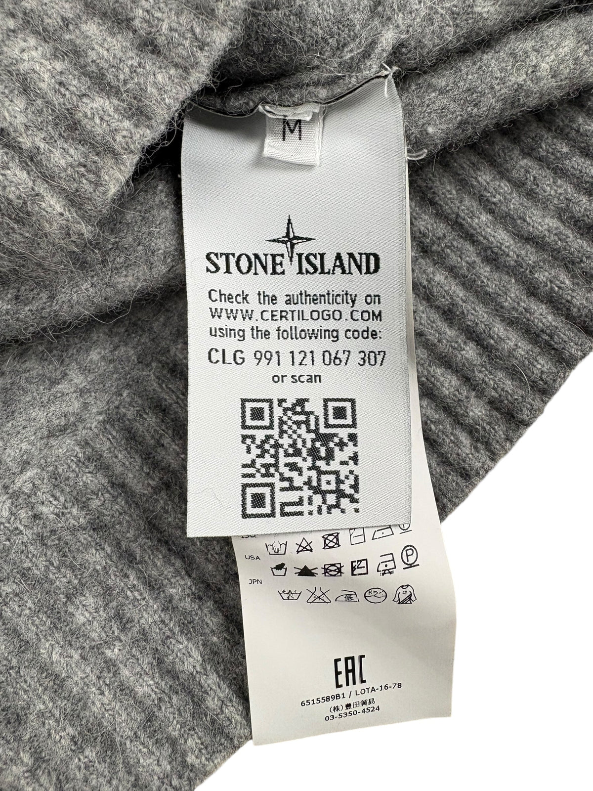 Pull Stone Island noir / gris taille M - Détail