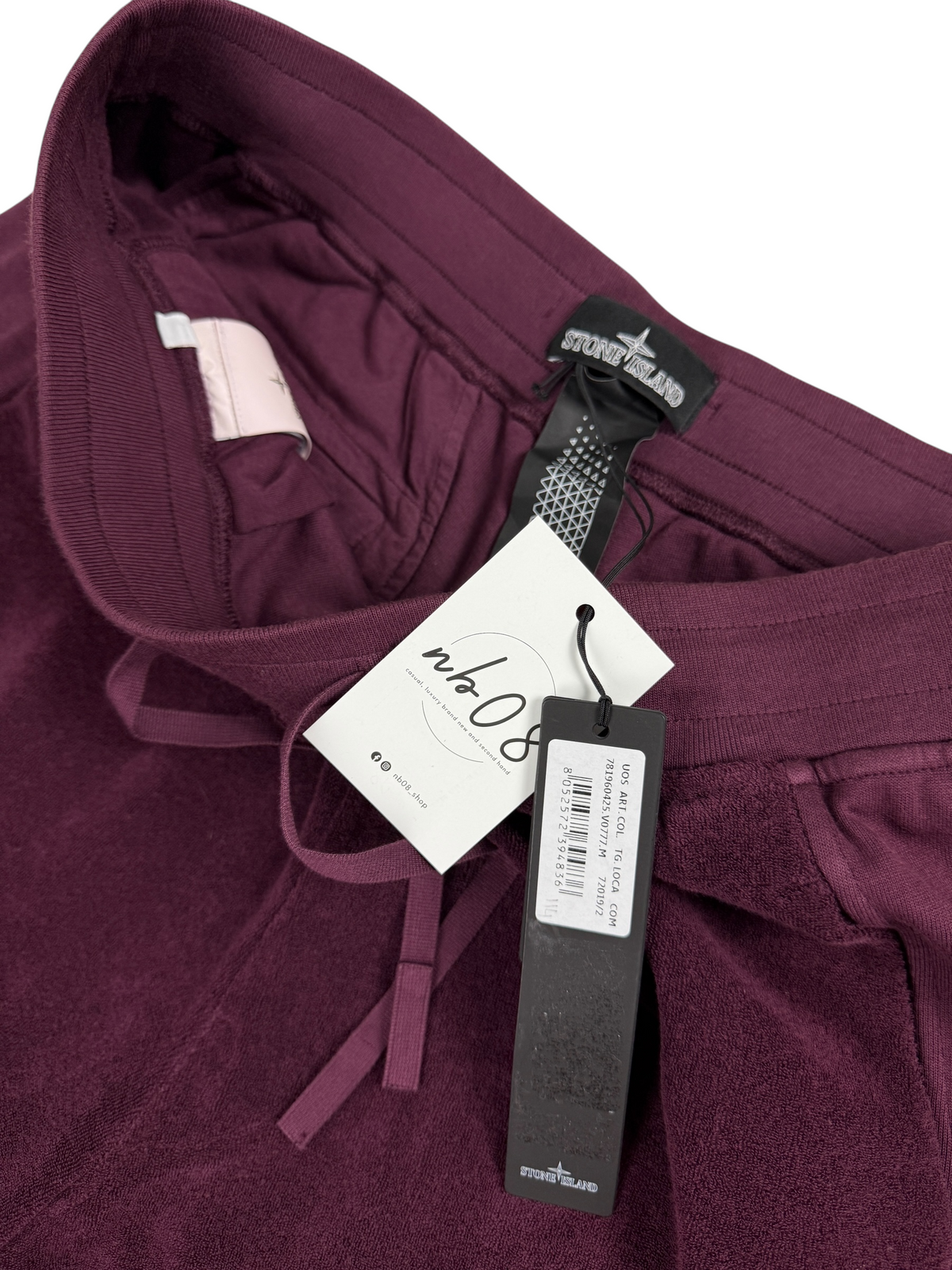 Short Stone Island bordeaux taille M - Détail