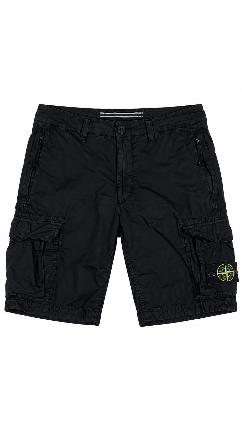 Short Cargo Stone Island Brushed Cotton Canvas noir taille W30, seconde main authentifiée NB08 — vue 1