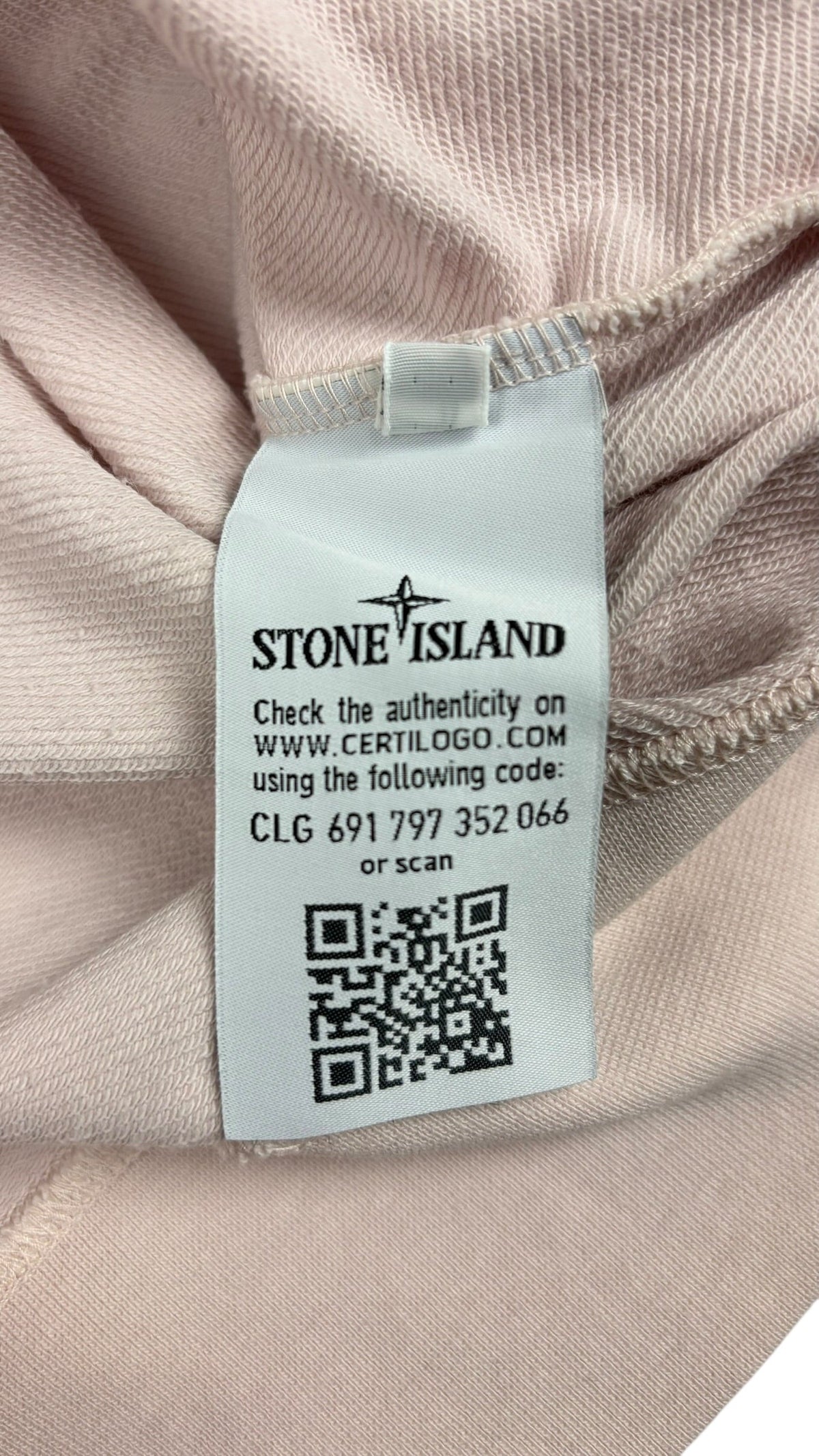 Sweat Stone Island rose taille S - Détail