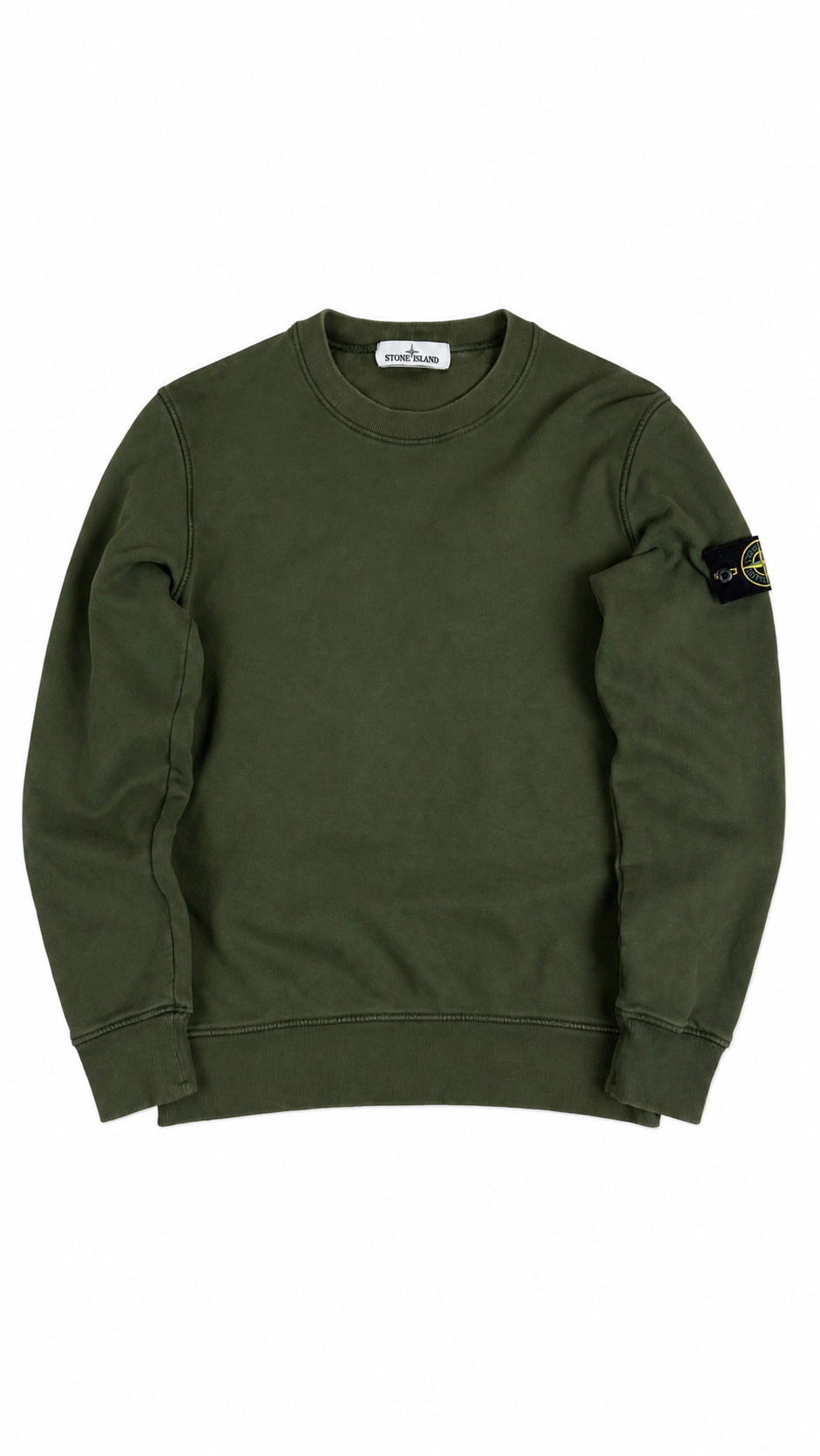 Sweat-shirt Crewneck Stone Island kaki taille S, seconde main authentifiée NB08 — vue 1