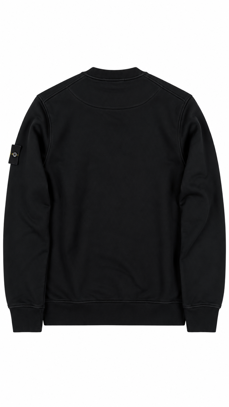 Sweat-shirt Crewneck Stone Island Organic Cotton Fleece noir taille M, vue de dos — vue 2