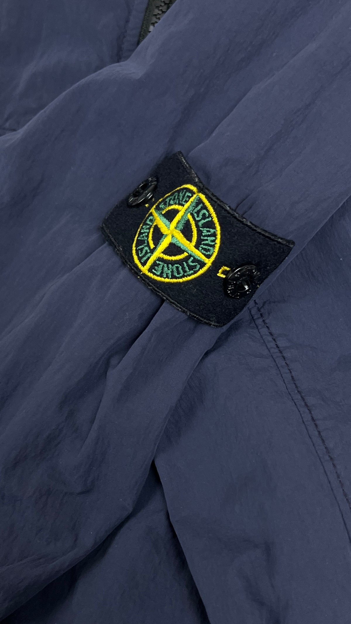Stone Island Junior nylon jacket, navy, age 12, labels and finishing detail — view 3