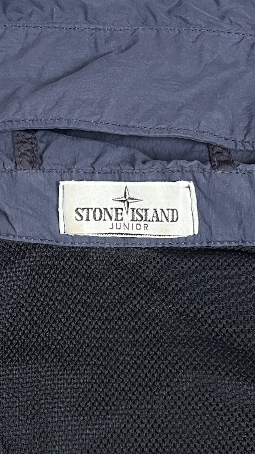 Stone Island Junior nylon jacket, navy, age 12, labels and finishing detail — view 4
