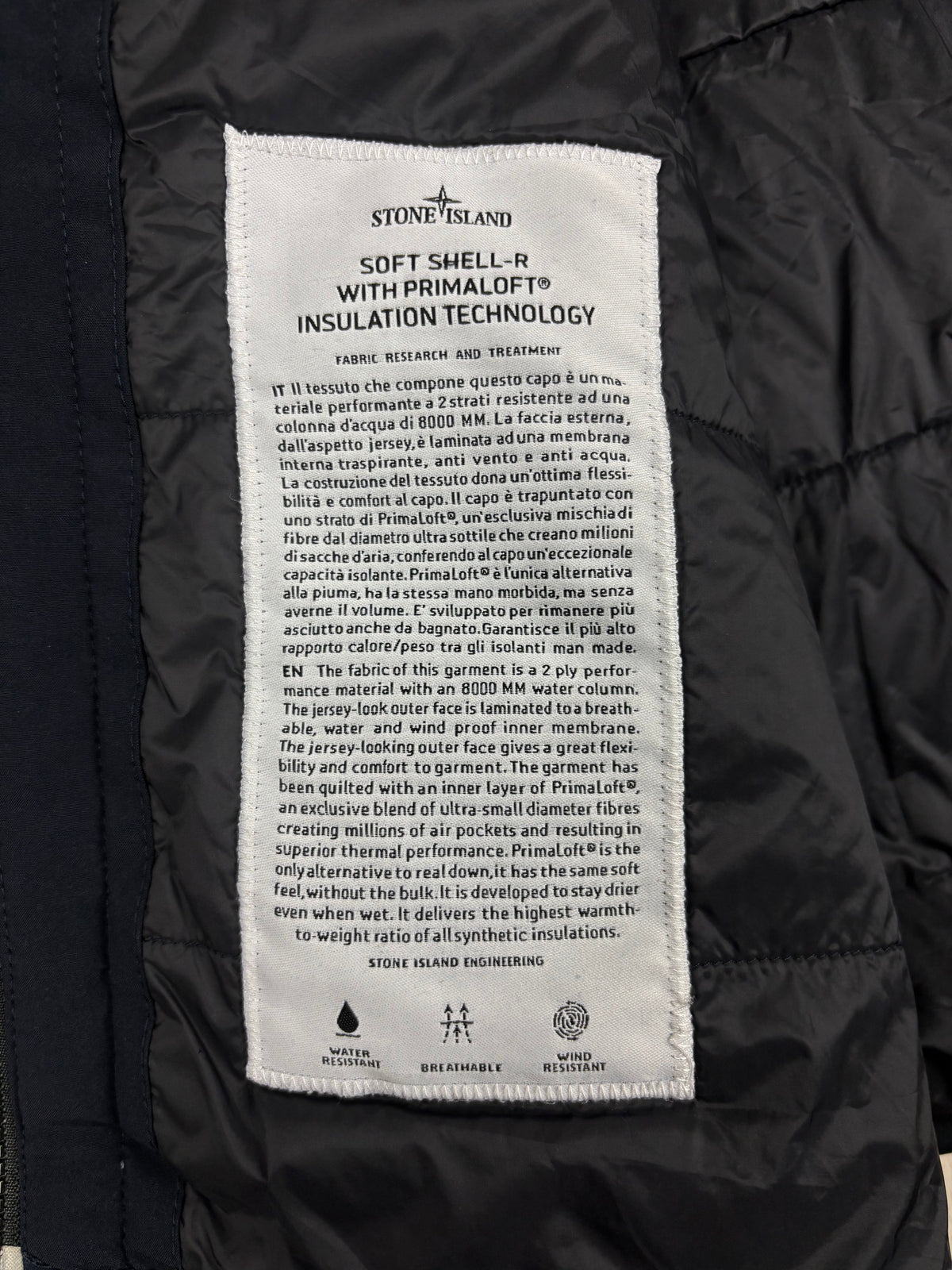 Veste Stone Island marine taille M - Logo et étiquette