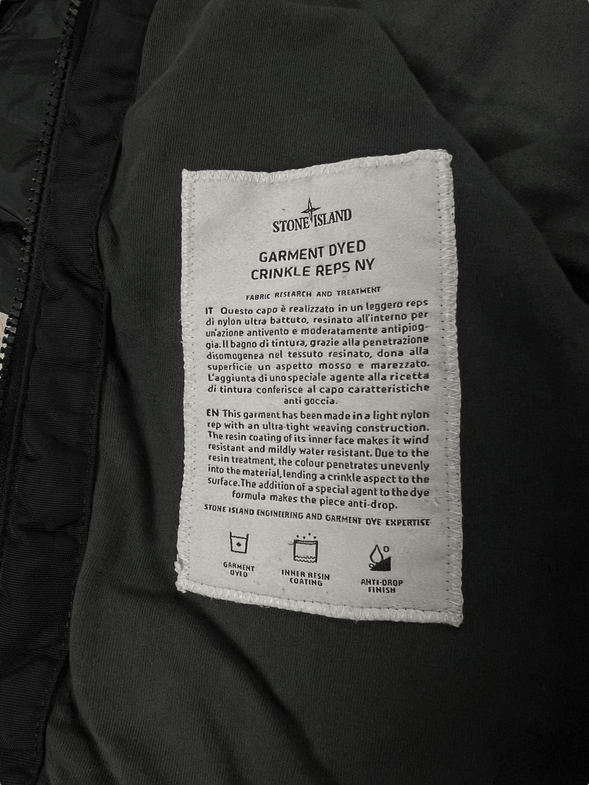 VESTE STONE ISLAND GARMENT DYED - NB08 SHOP