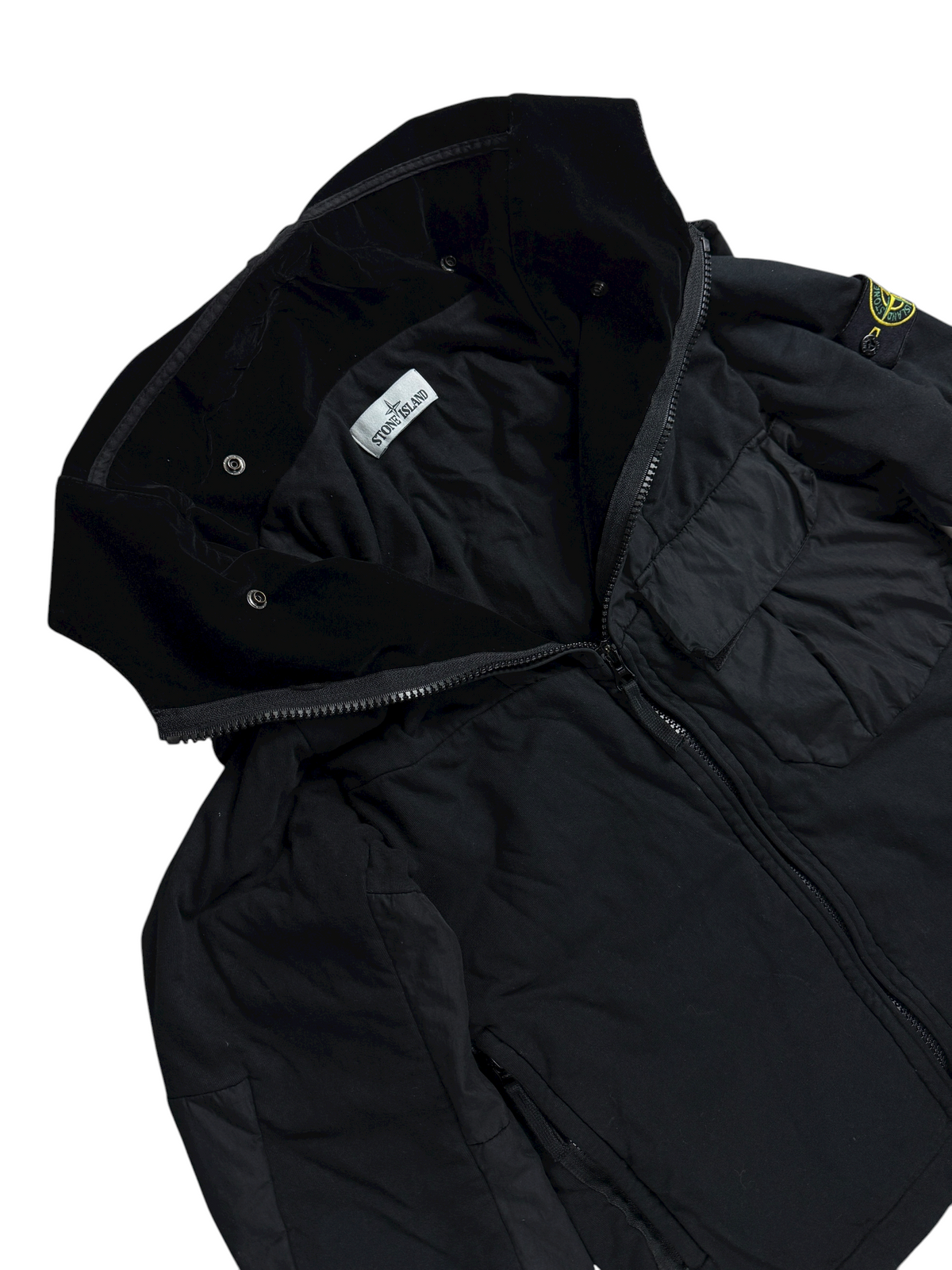 Veste Stone Island noir taille S - Logo et étiquette