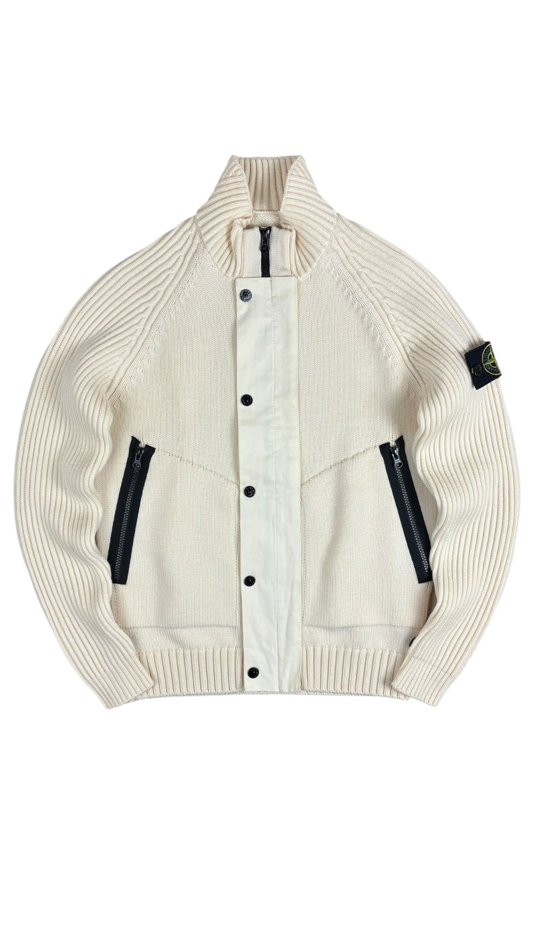 Giacca Stone Island Poly Cover 4 in 1 blu / grigia / crema taglia S - Vista 6