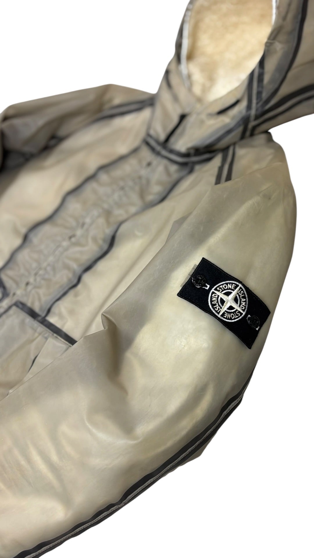 Giacca Stone Island Poly Cover 4 in 1 blu / grigia / crema taglia S - Vista 7