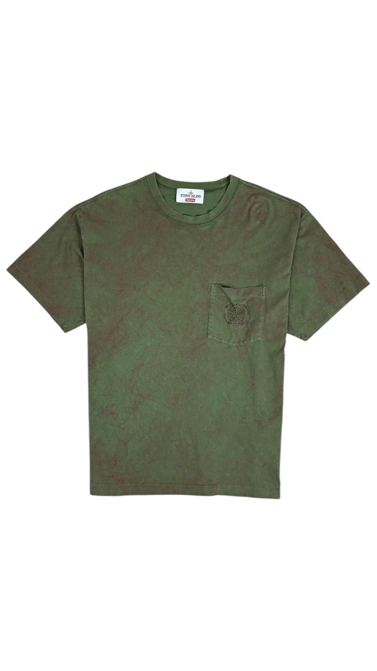 Tee-shirt Stone Island X Supreme kaki taille L - vue 1
