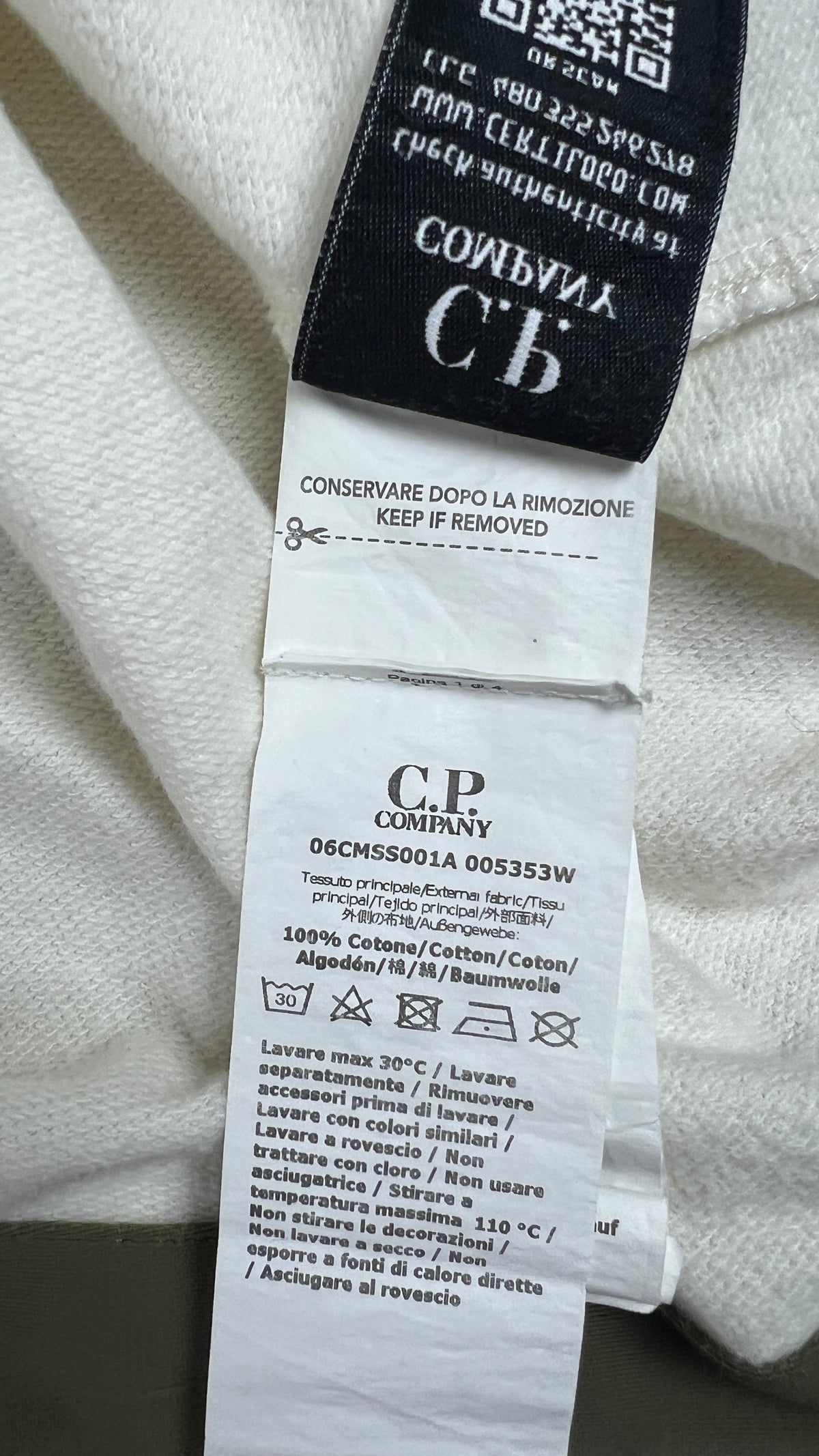Sweat-shirt Hoodie Zippé C.P Company Lens Zip Asymétrique crème, taille S – photo complémentaire 4 – NB08 Shop