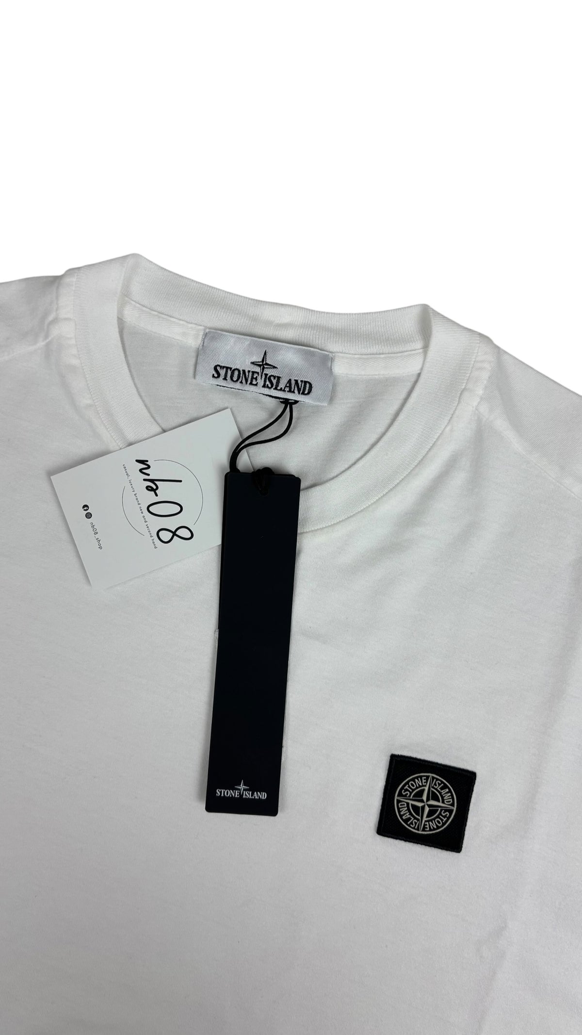 T-shirt Stone Island Compass blanc collection 2026 neuf avec étiquettes - vue dos | Authentique NB08