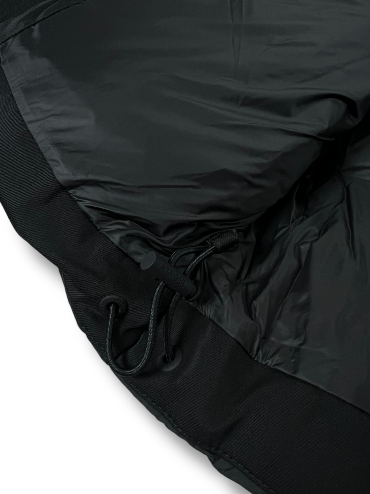 Tommy Hilfiger down jacket, black, labels and finishing detail — view 7