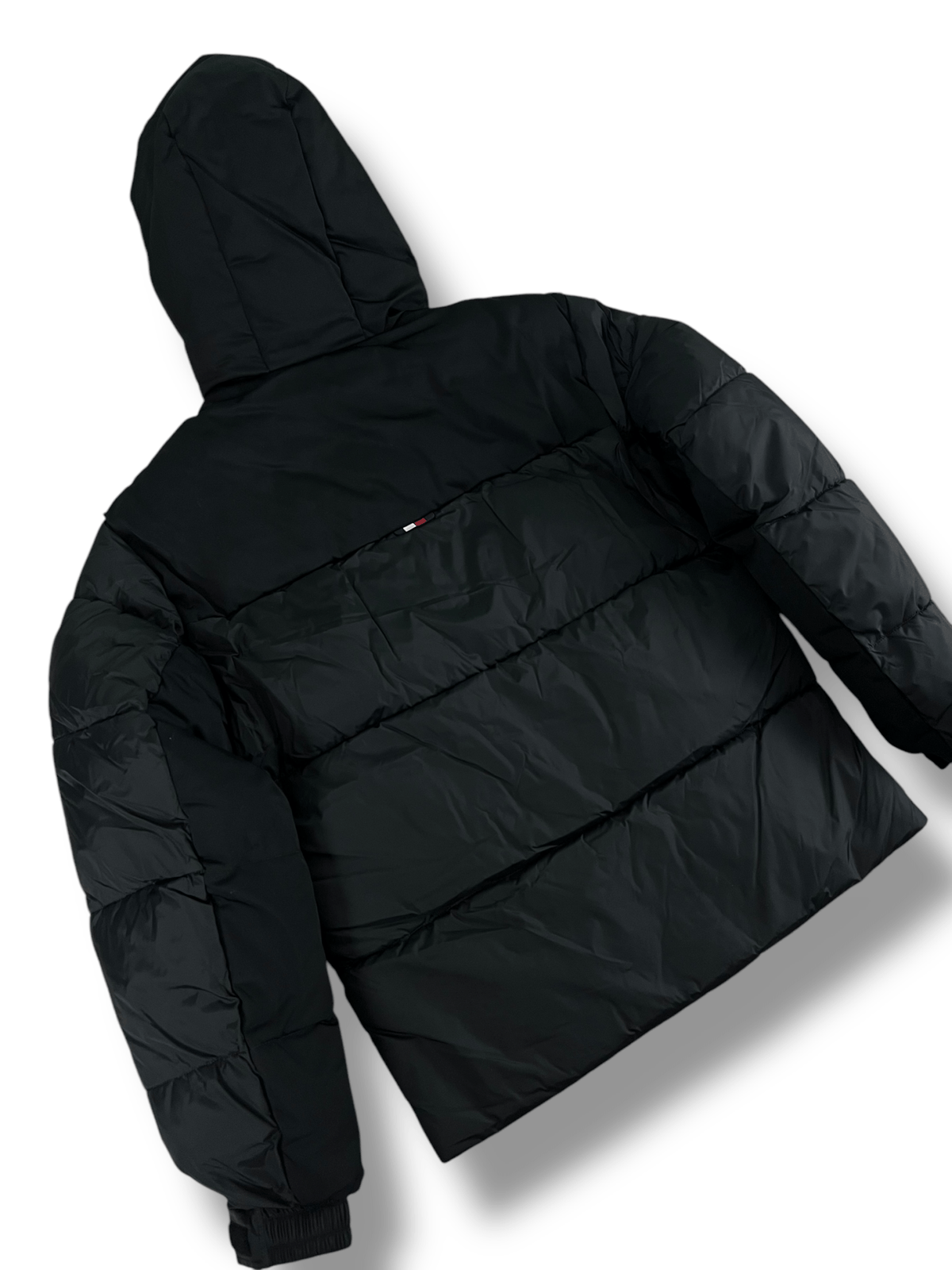 Tommy Hilfiger down jacket, black, labels and finishing detail — view 8