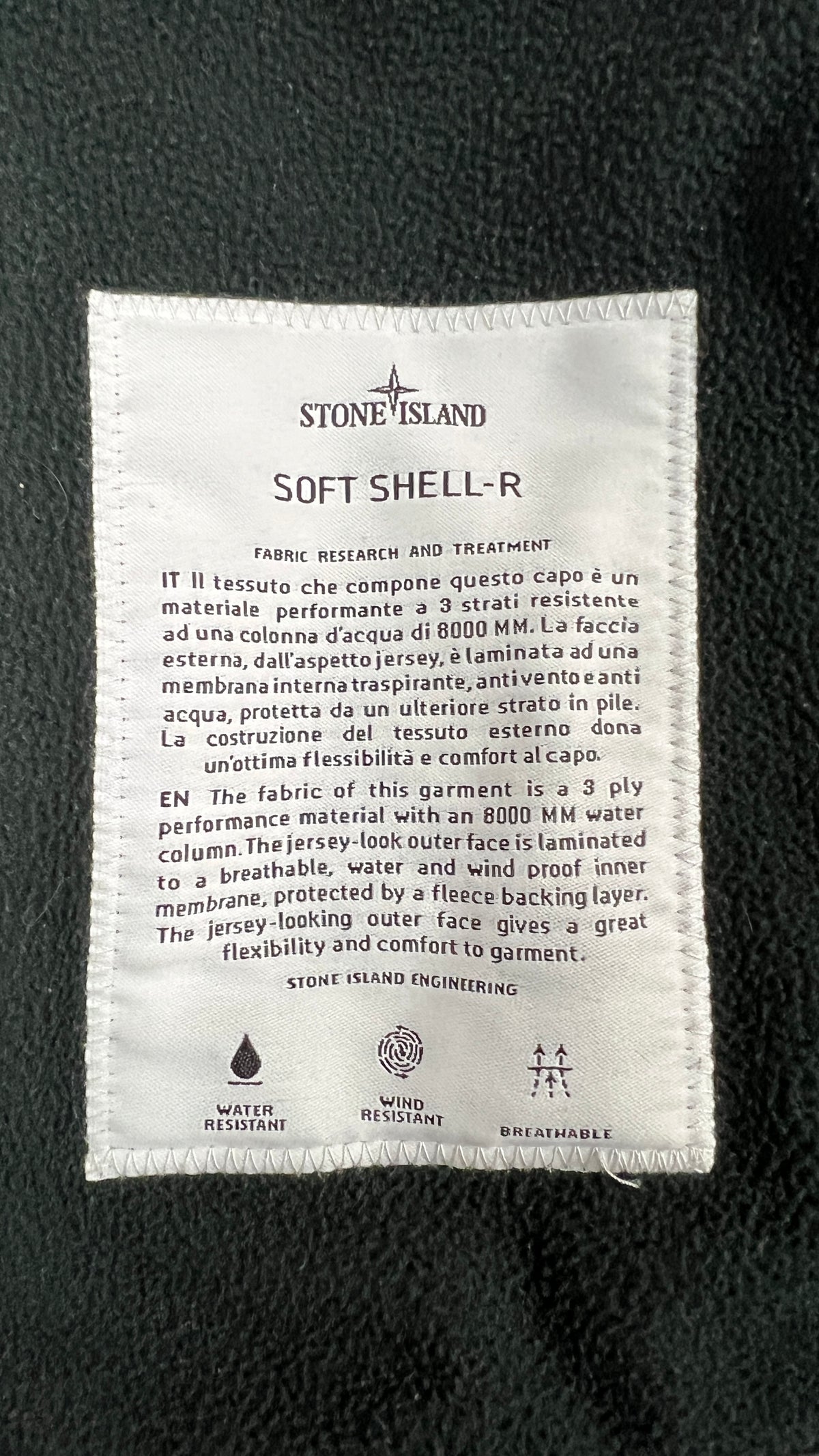 Veste à Capuche Stone Island Soft Shell-R Gris taille L – photo complémentaire 3 – NB08 Shop
