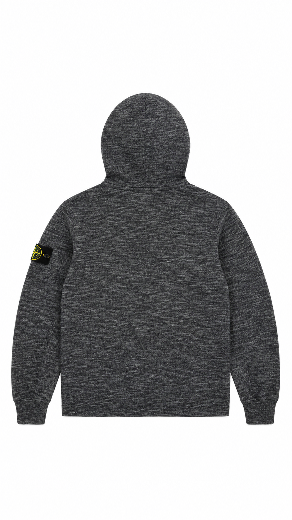 Sweat-shirt Hoodie Demi-Zip Stone Island Chiné Gris Taille M – vue de dos – NB08 Shop