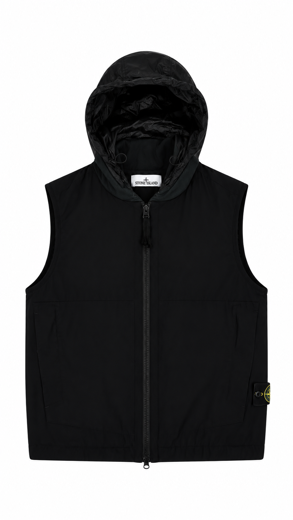 Gilet à Capuche Stone Island Soft Shell-R PrimaLoft Noir Taille S – vue de face – NB08 Shop
