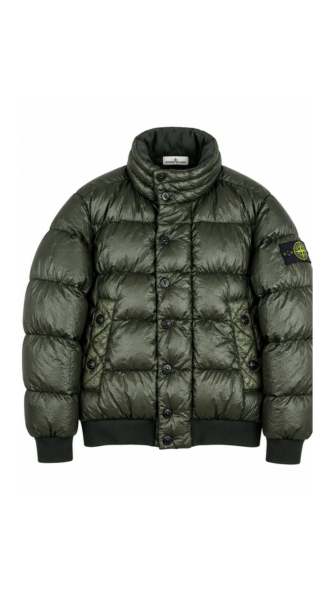 Doudoune Stone Island Garment Dyed Down 26 GR X SQM N, Kaki, Taille L — photographie principale