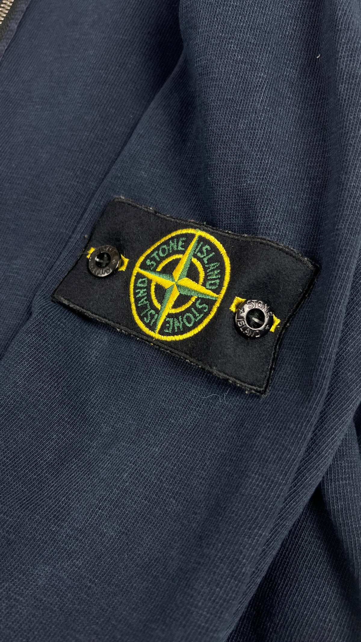 Felpa con cappuccio e zip Stone Island Cotton Fleece, Blu navy, Taglia L — foto aggiuntiva 3