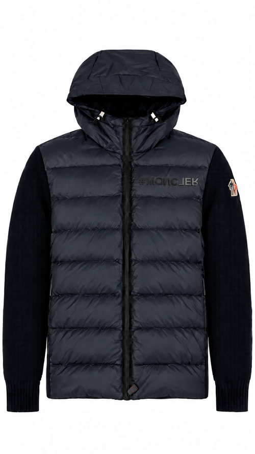 Cardigan Zippé à Capuche Moncler Grenoble Hybride - Marine - Taille L - Neuf