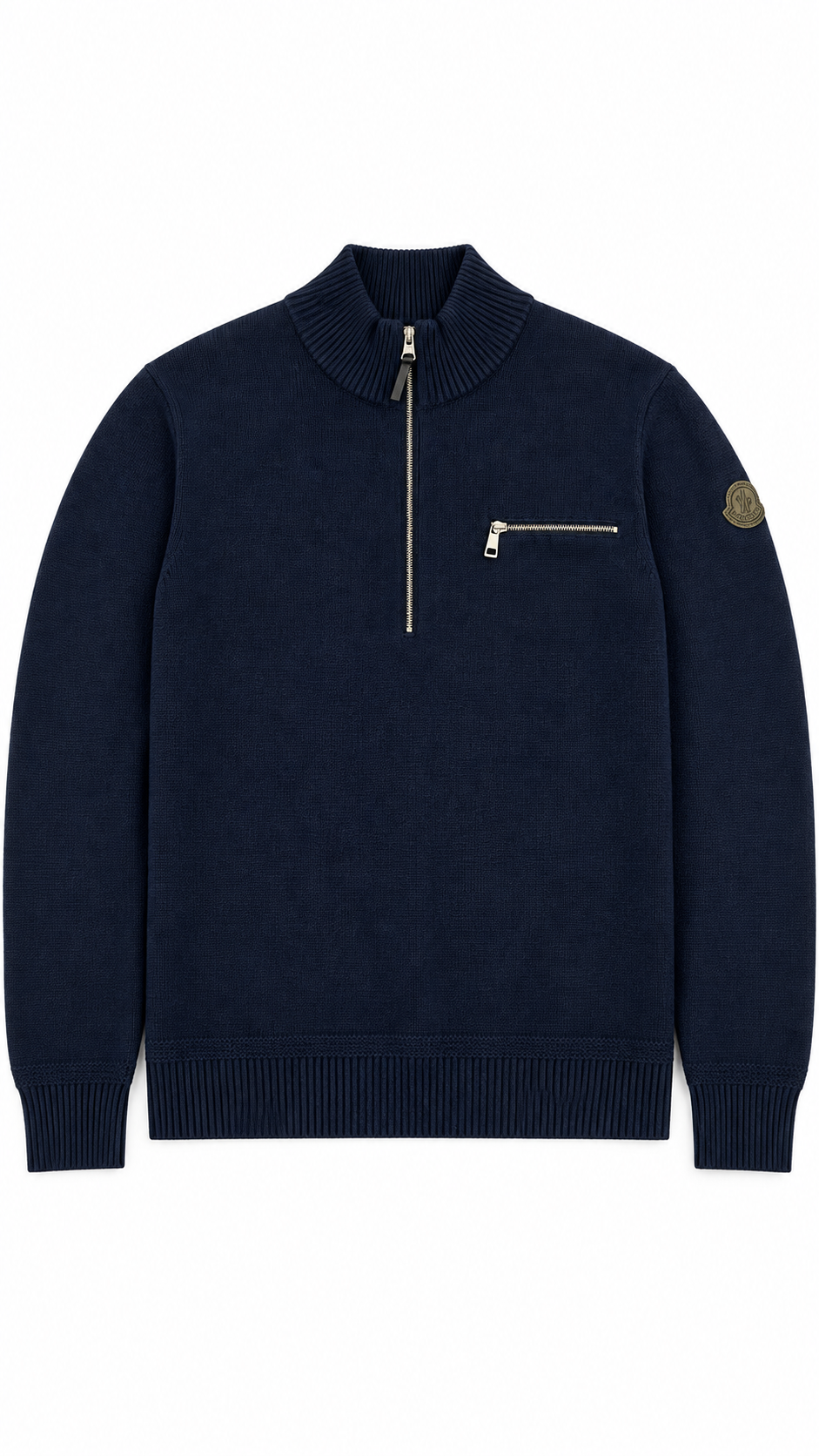 Pull Demi-Zip Moncler, Marine, Taille L, Neuf — photographie principale