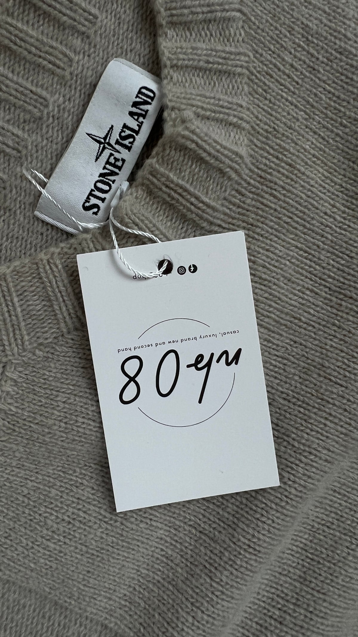 Pull en laine Stone Island crème taille S - logo et étiquette
