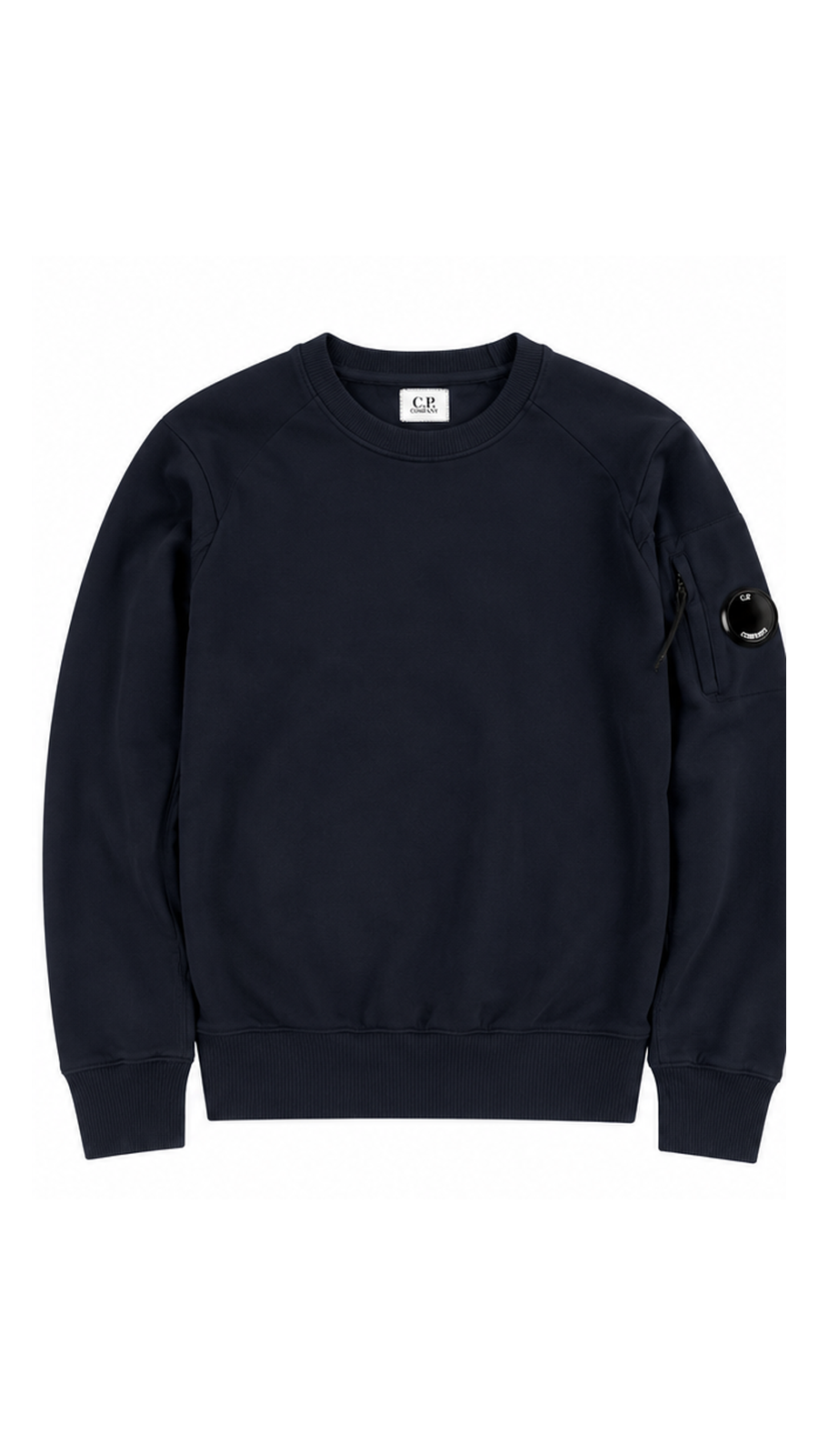 Rundhals-Sweatshirt C.P Company Diagonal Raised Fleece Lens, Navy, Größe M — Hauptfoto