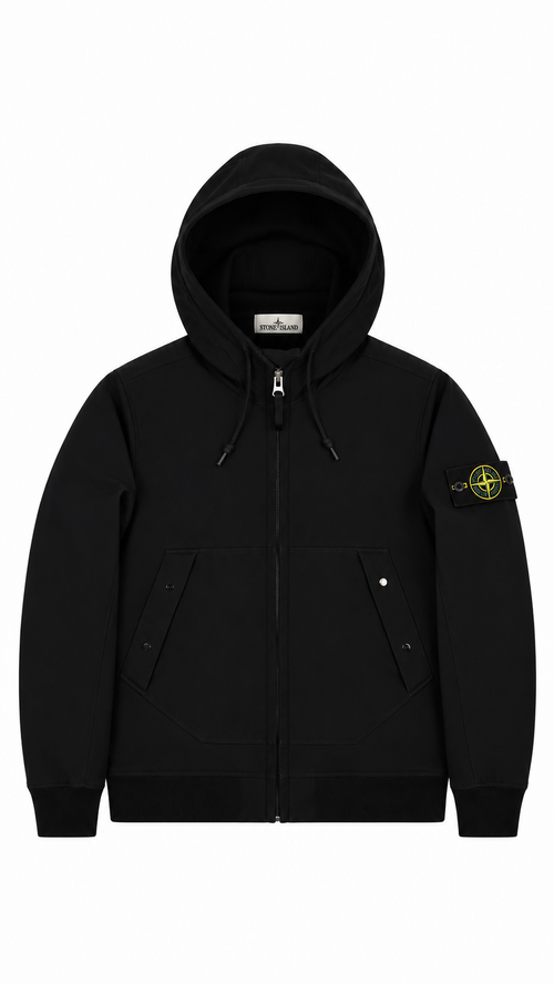 Veste à Capuche Stone Island Soft Shell-R - Noir - Taille S