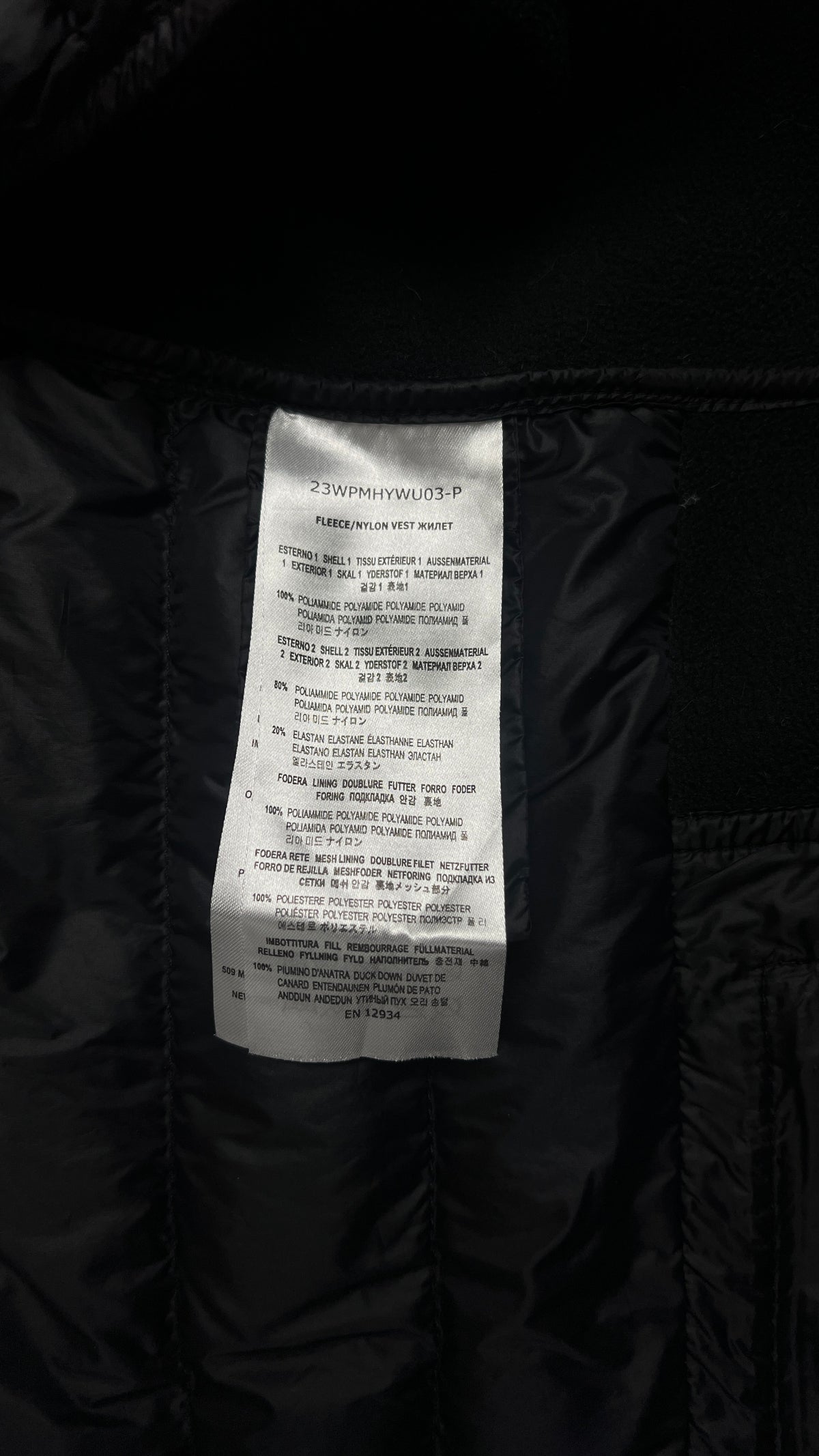 Gilet Doudoune Parajumpers Warm Up, Noir, Taille S — photographie complémentaire 6