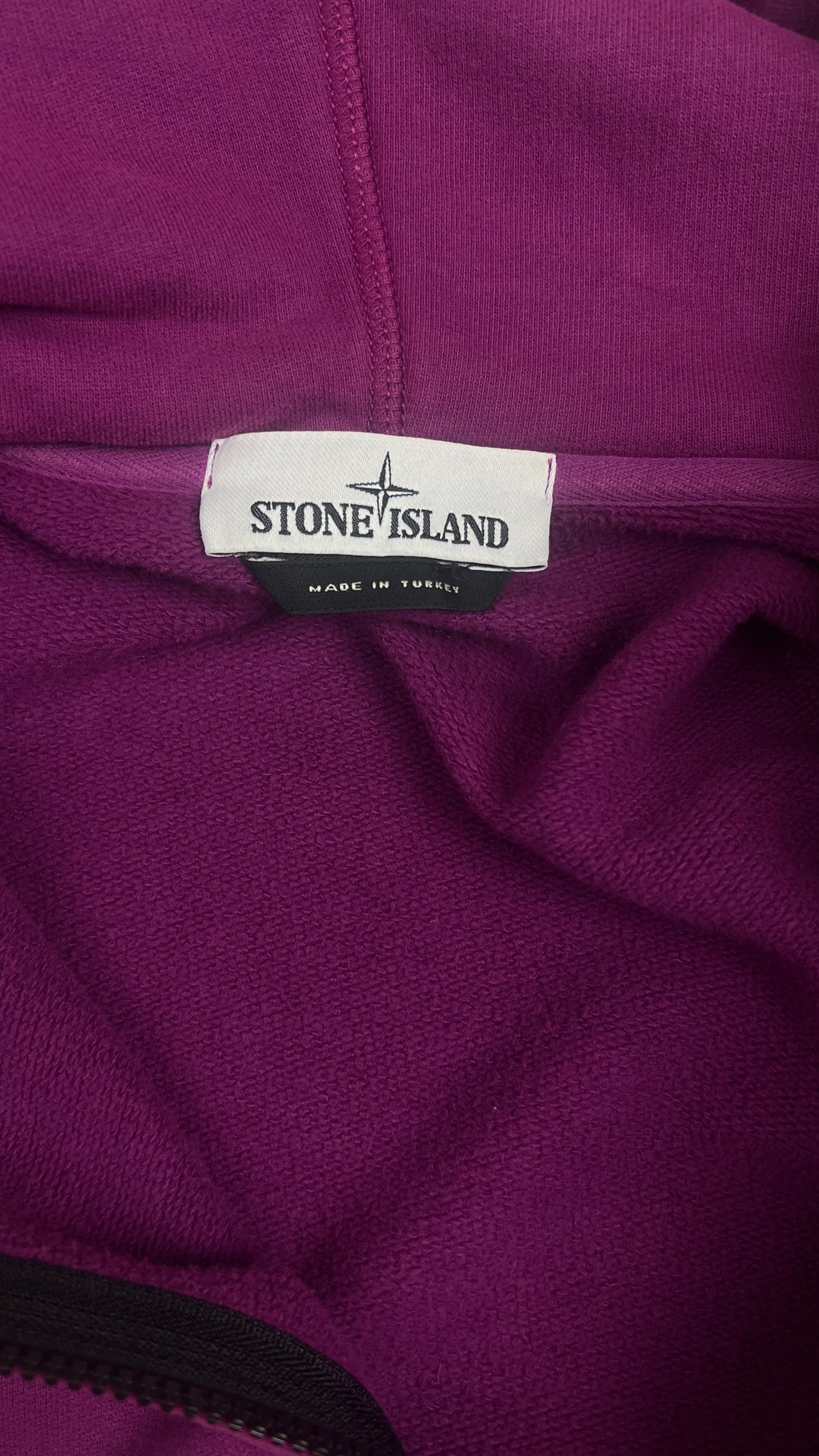 Sweat-shirt Hoodie Zippé Stone Island Cotton Fleece, Violet, Taille M — photographie complémentaire 4