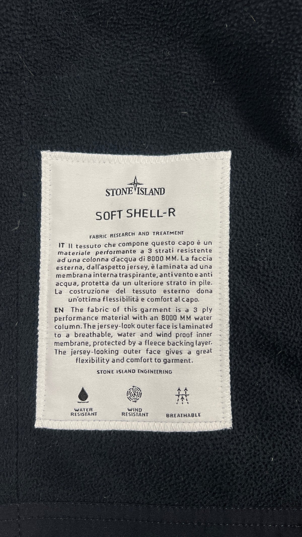 Veste Stone Island Soft Shell-R, Marine, Taille M — photographie complémentaire 5