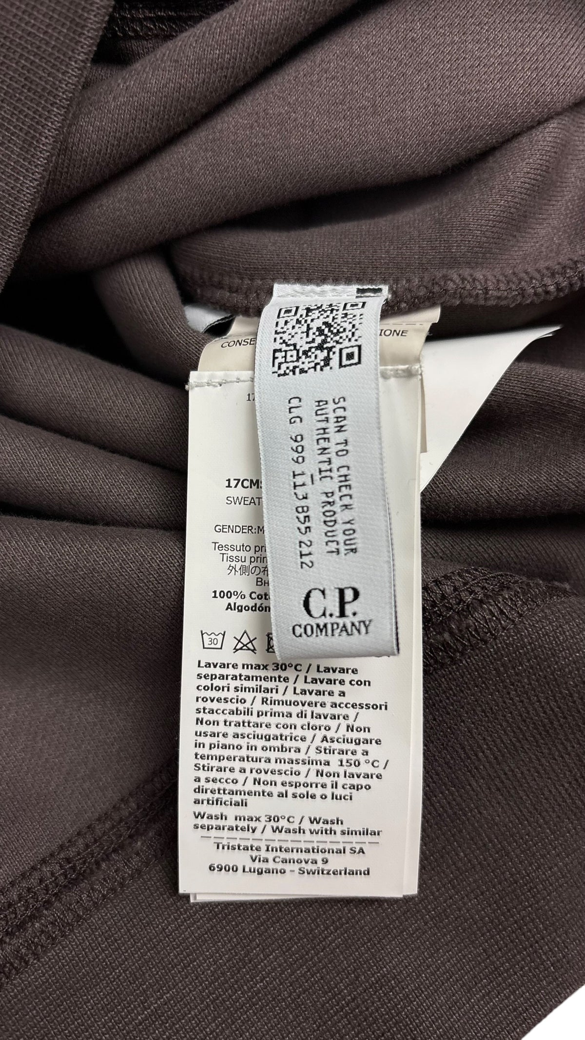 Crewneck C.P Company coton brossé - Marron rose foncé - Taille L