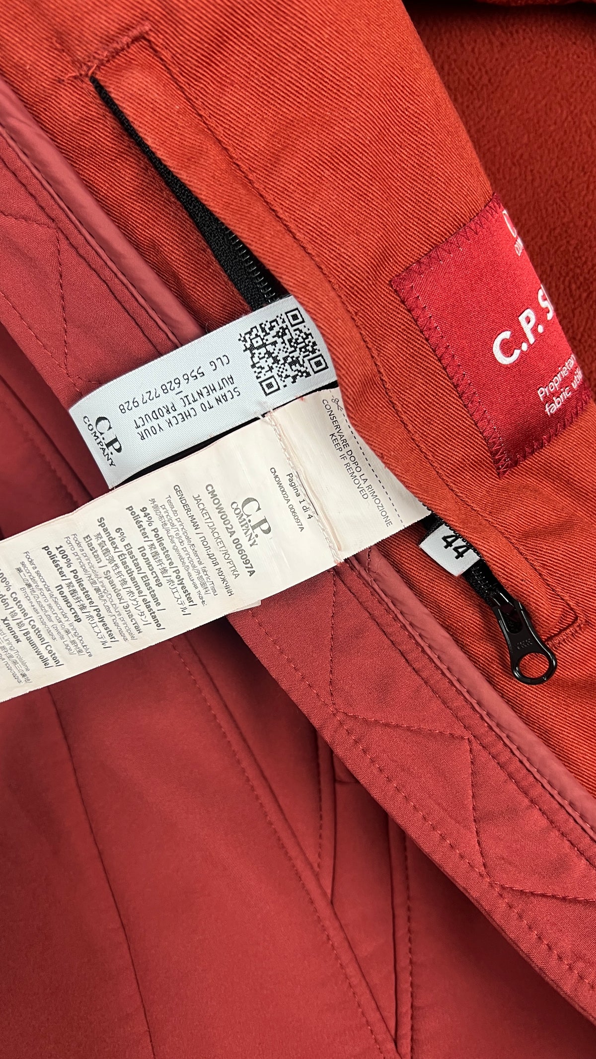 Veste C.P Company Shell-R Goggle Jacket, Rouge, Taille 44 — photographie complémentaire 5