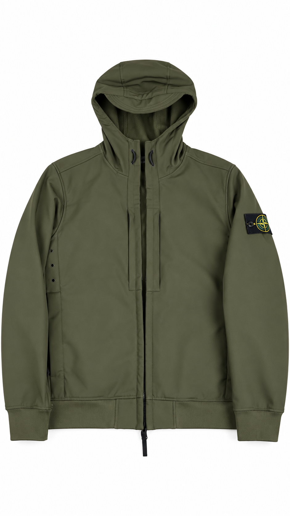 Veste Stone Island Soft Shell-R e.dye à Capuche, Kaki, Taille S — photographie principale