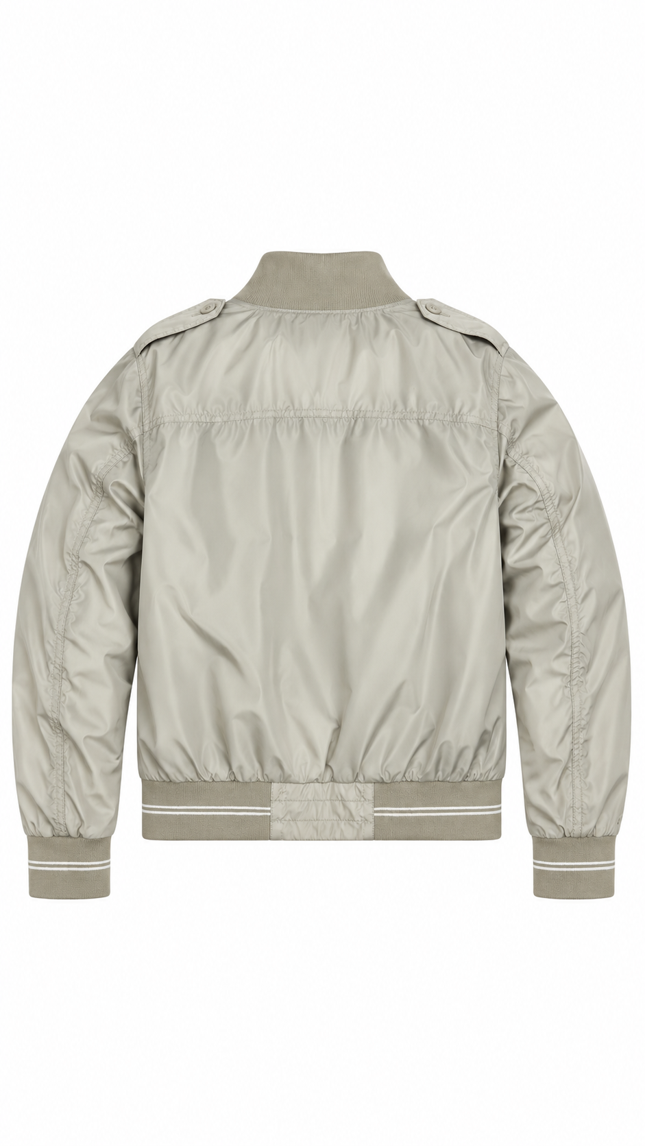 Veste Moncler Vintage en Nylon à Poches beige taille 7, seconde main authentifiée NB08, vue de dos — vue 2