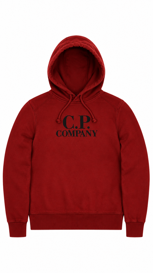 Sweat-shirt Hoodie C.P Company Vintage Logo - Rouge - Taille L